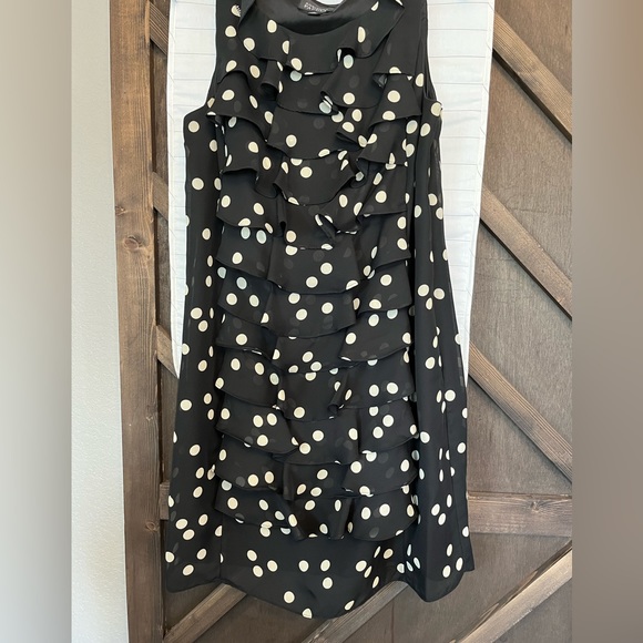 Adrianna Pappel Polka Dot Ruffle Dress Size 14 - Picture 6 of 6